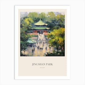 Jingshan Park Beijing China 3 Vintage Cezanne Inspired Poster Art Print