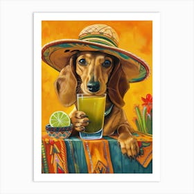 Mexico Dachshund Drink Tequila Affiche