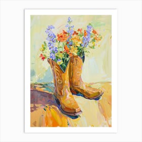 Cowboy Boots And Wildflowers Great Lobelia 2 Art Print