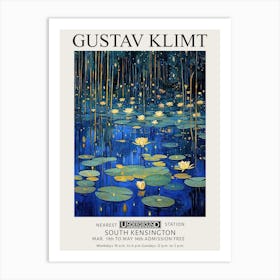 Gustav Klimt Night Water Lilies Vintage Exhibition Art Print