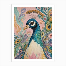 Colourful Peacock Art Print