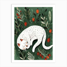 Cat Sleeping In The Forest Art Print