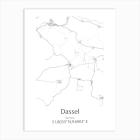 Dassel,Germany Minimalist Map Art Print