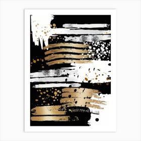 Abstract Gold And Black Painting 46 Art Print