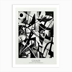 Chaos Abstract Black And White 2 Poster Art Print