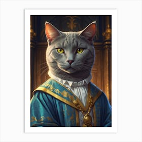 Cat In A Robe 2 Art Print