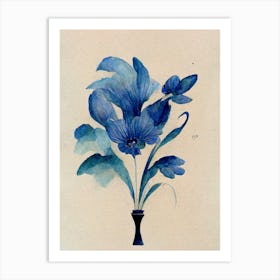 Blue Flower 4 Art Print