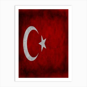 Turkey Flag Texture Art Print