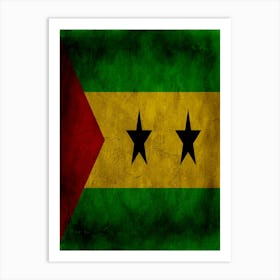 Sao Tome And Principe Flag Texture Art Print