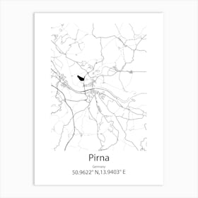 Pirna,Germany Minimalist Map Art Print