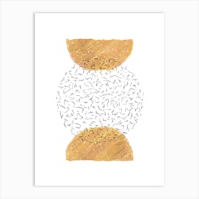 Mustard abstract shapes 1 Art Print