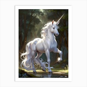 Unicorn In The Forest 4 Art Print