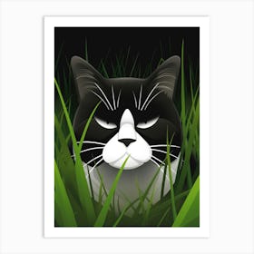 Cat In Grass Art Print