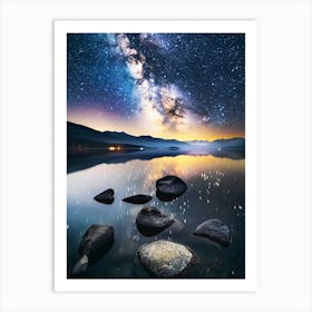 Milky Over Lake 1 Art Print