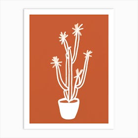 Cactus Line Drawing Austrocylindropuntia Subulata Art Print