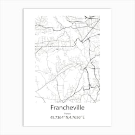 Francheville,France Minimalist Map Art Print