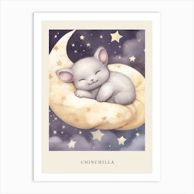 Sleeping Baby Chinchilla Nursery Poster Art Print