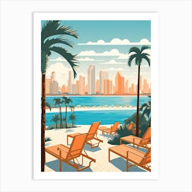 Cancun, Mexico, Graphic Illustration 1 Art Print