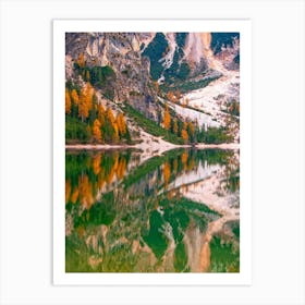 Autumn Trees Reflected In A Lake 2 Art Print