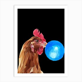 Rooster Blowing Bubbles Art Print
