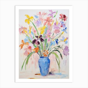 Flower Painting Fauvist Style Iris 3 Art Print