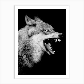 Wolf in Line Art Art Print