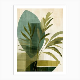 green botanical leaves Art Print