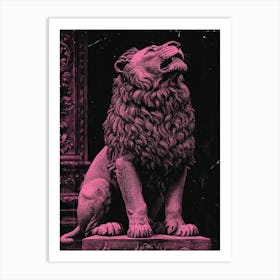 British Empire Lion On A Pedestal Art Print