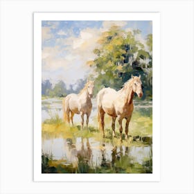 Horses Painting In Loire Valley, France 3 Art Print