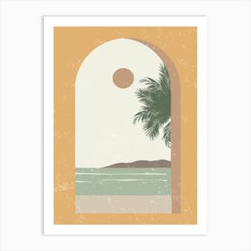 Palm Tree At The Beach Art Print