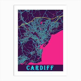 Cardiff Map Poster 1 Art Print