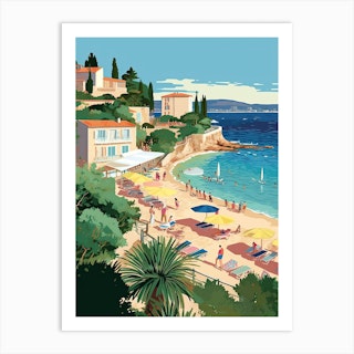 Beach Landscape, Nice, French Riviera, Provence-Alpes-Cote d'Azur, France' Photographic Print on Canvas East Urban Home Size: 24 H x 72 W x 1.5 D