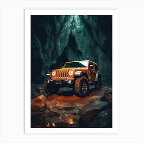 Jeep Wrangler In Cave 3 Art Print