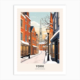 Vintage Winter Travel Poster York United Kingdom 2 Art Print