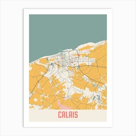 Calais Map Poster Art Print