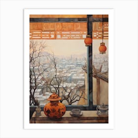 Winter Cityscape Beijing China 2 Art Print