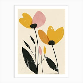 Frankfurt Flower Market Boho Minimalist Style Art Print