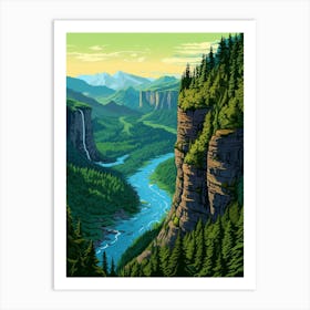 Columbia River Washington Retro Pop Art 6 Art Print