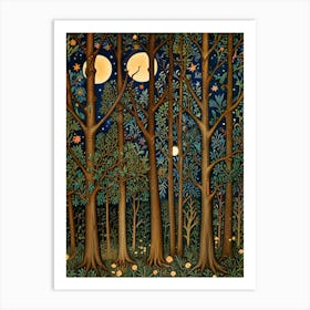 William Morris Moonlight In The Forest 24 Art Print