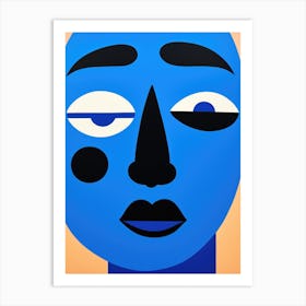 Blue Face 2 Art Print