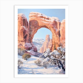 Dreamy Winter Painting Arches National Park United States 2 Art Print