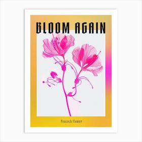 Hot Pink Peacock Flower 1 Poster Art Print