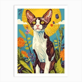 Cornish Rex Storybook Illustration 4 Art Print