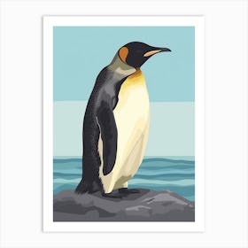 Emperor Penguin Sea Lion Island Minimalist Illustration 4 Art Print