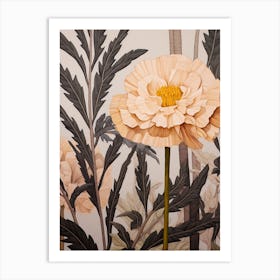 Flower Illustration Marigold 3 Art Print