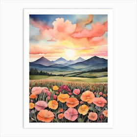 Sunset Poppies 1 Art Print