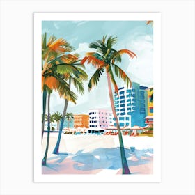 Travel Poster Happy Places Miami Beach 1 Art Print