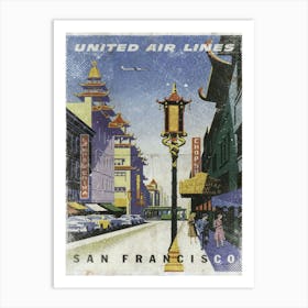 Vintage Travel Poster ― United Airlines San Fransisco Art Print