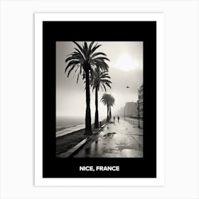 Poster Of Nice, France, Mediterranean Black And White Photography Analogue 6 Art Print