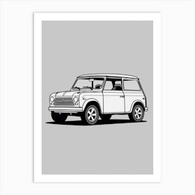 Mini Cooper Line Drawing 4 Art Print